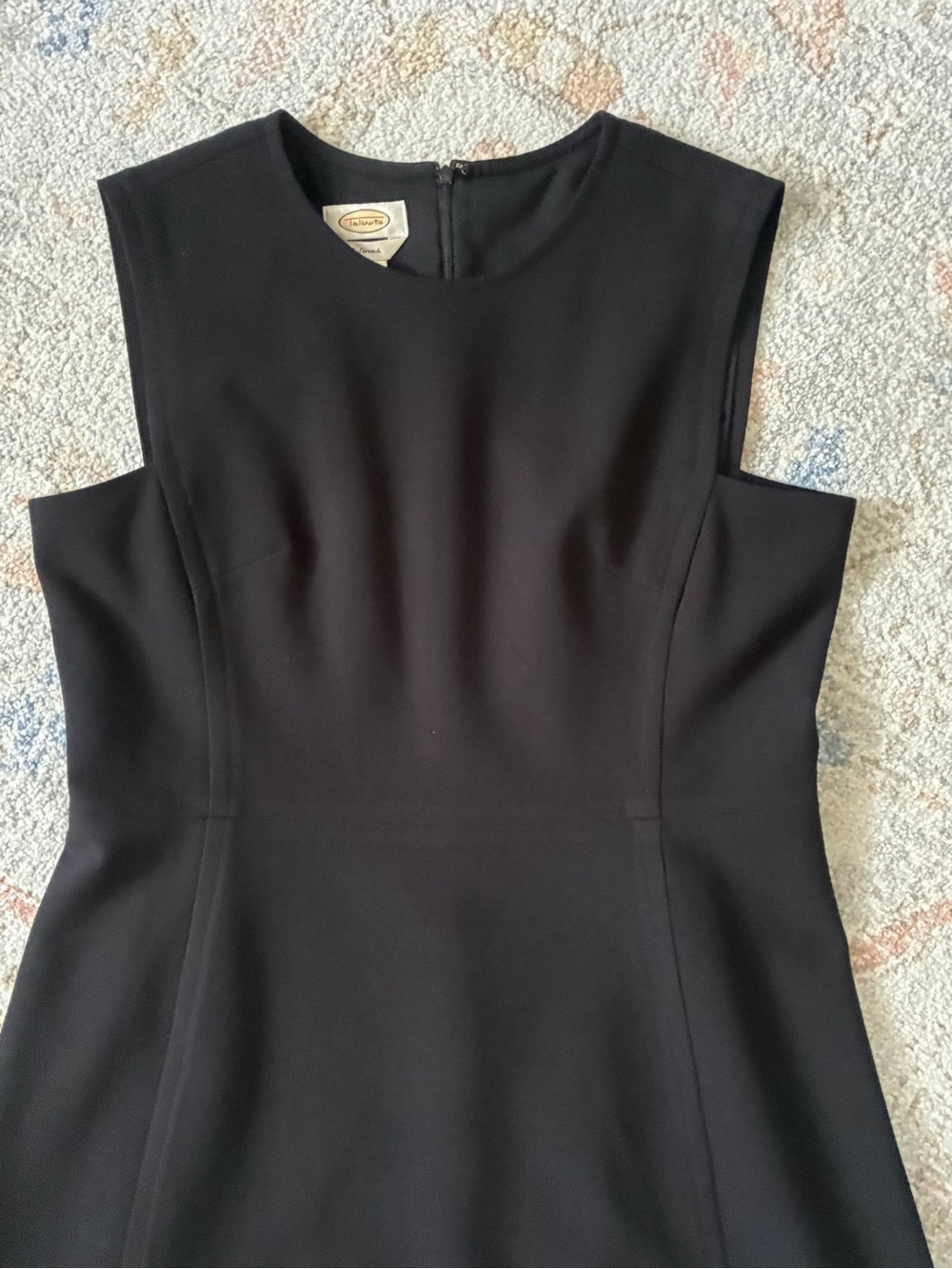 Talbots Black Sleeveless Ponte Fabric Fit-and-Flare Dress - Picture 3 of 10